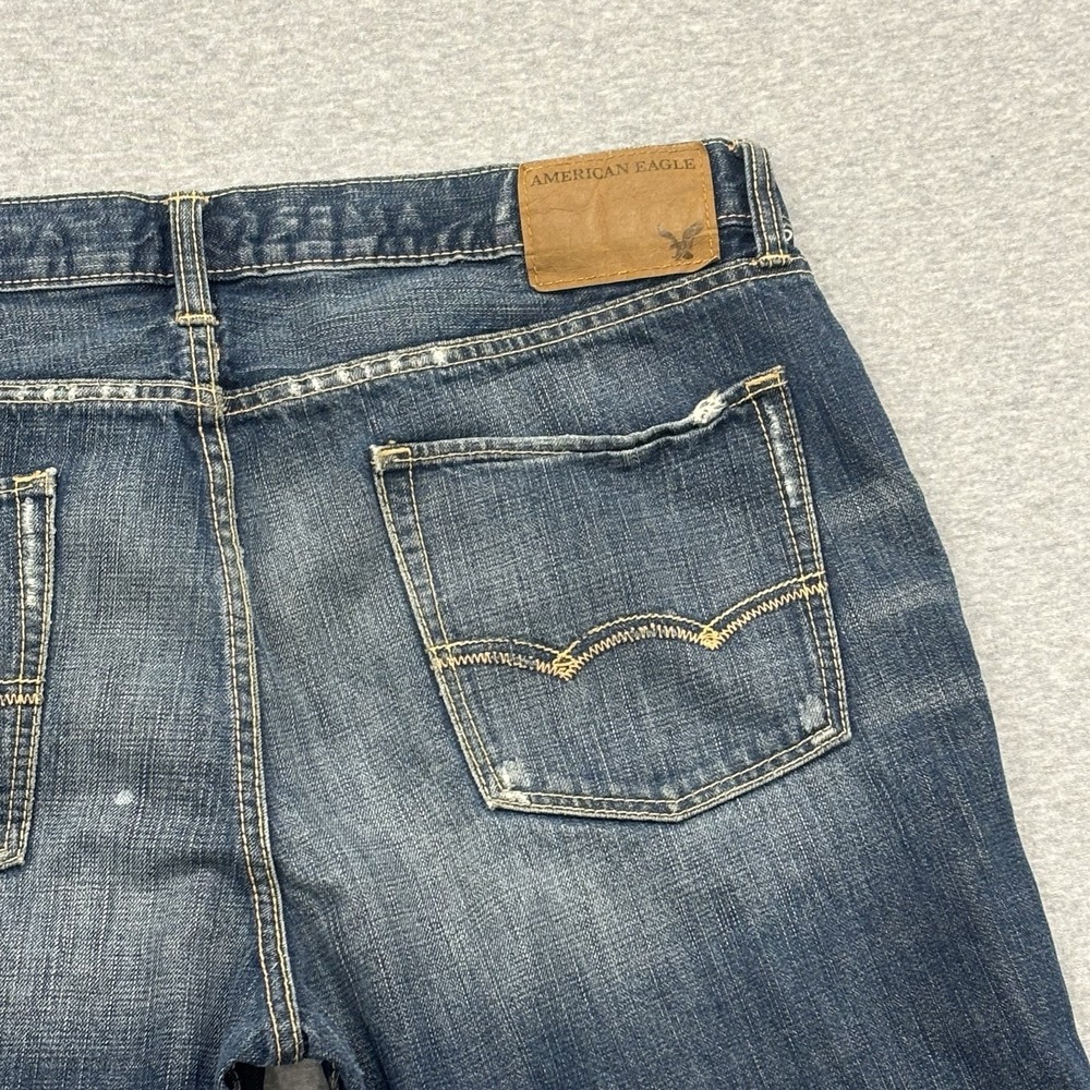 American Eagle Low Rise Boot Jeans Men's Size 36x32 (Fits 38x29.5) Dark Wash - Picture 9 of 9